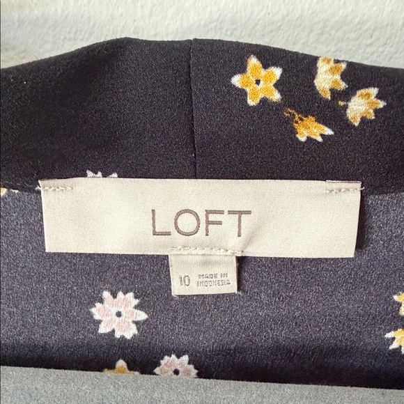 LOFT Midnight Floral Long Sleeve Dress - Picture 2 of 5